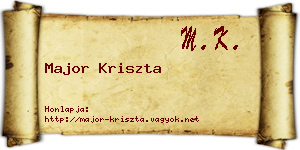 Major Kriszta névjegykártya